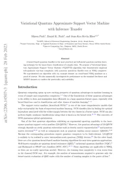 Variational Quantum Approximate Support Vector Machine with Inference
  Transfer