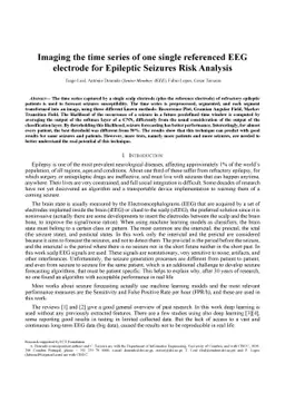 Imaging the time series of one single referenced EEG electrode for
  Epileptic Seizures Risk Analysis