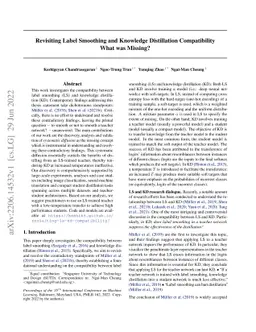 Revisiting Label Smoothing and Knowledge Distillation Compatibility:
  What was Missing?