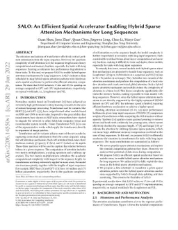 SALO: An Efficient Spatial Accelerator Enabling Hybrid Sparse Attention
  Mechanisms for Long Sequences