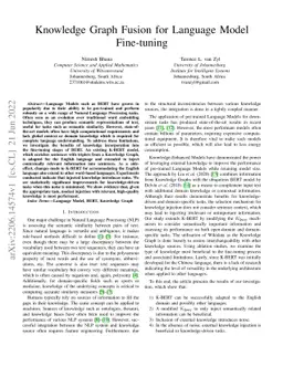Knowledge Graph Fusion for Language Model Fine-tuning