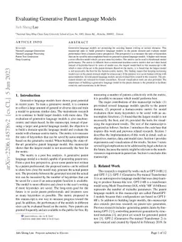 Evaluating Generative Patent Language Models