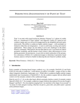 Perspective (In)consistency of Paint by Text
