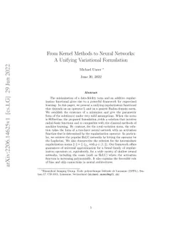 From Kernel Methods to Neural Networks: A Unifying Variational
  Formulation
