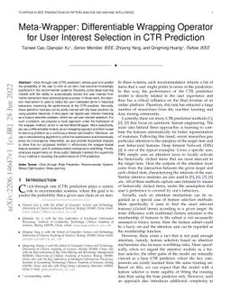 Meta-Wrapper: Differentiable Wrapping Operator for User Interest
  Selection in CTR Prediction