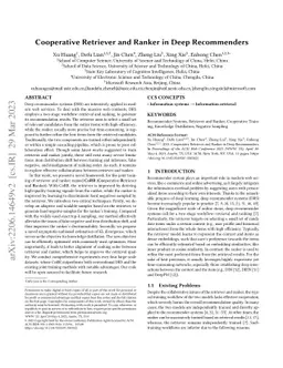 Cooperative Retriever and Ranker in Deep Recommenders