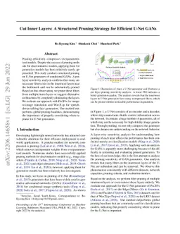 Cut Inner Layers: A Structured Pruning Strategy for Efficient U-Net GANs