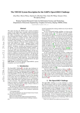 The THUEE System Description for the IARPA OpenASR21 Challenge