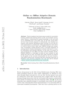 Online vs. Offline Adaptive Domain Randomization Benchmark