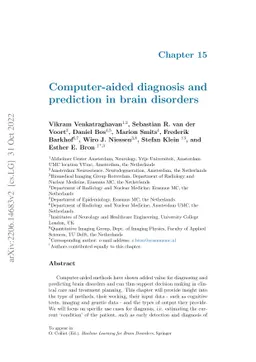 Computer-aided diagnosis and prediction in brain disorders