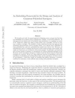 An Embedding Framework for the Design and Analysis of Consistent
  Polyhedral Surrogates