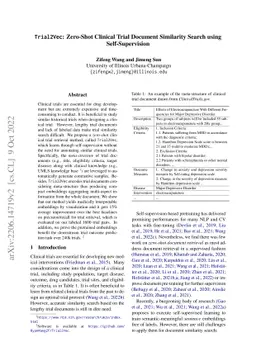 Trial2Vec: Zero-Shot Clinical Trial Document Similarity Search using
  Self-Supervision