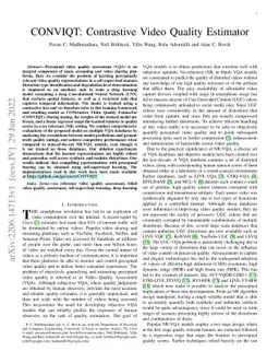 CONVIQT: Contrastive Video Quality Estimator