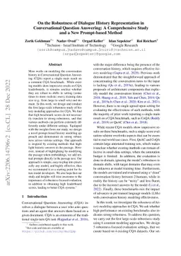 On the Robustness of Dialogue History Representation in Conversational
  Question Answering: A Comprehensive Study and a New Prompt-based Method