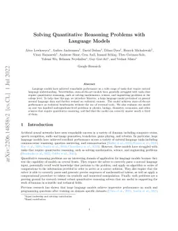 Solving Quantitative Reasoning Problems with Language Models
