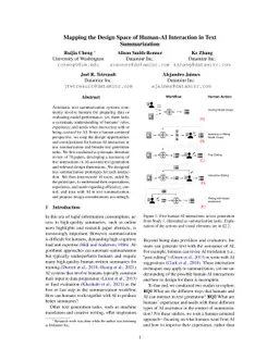 Mapping the Design Space of Human-AI Interaction in Text Summarization