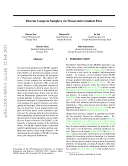 Discrete Langevin Sampler via Wasserstein Gradient Flow