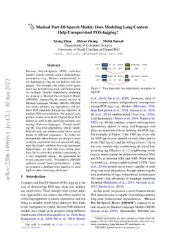 Masked Part-Of-Speech Model: Does Modeling Long Context Help
  Unsupervised POS-tagging?