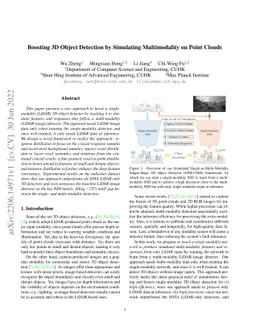 Boosting 3D Object Detection by Simulating Multimodality on Point Clouds