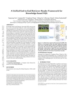 A Unified End-to-End Retriever-Reader Framework for Knowledge-based VQA