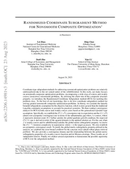 Randomized Coordinate Subgradient Method for Nonsmooth Composite
  Optimization