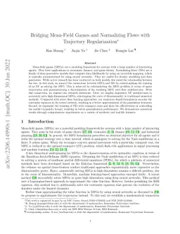 Bridging Mean-Field Games and Normalizing Flows with Trajectory
  Regularization