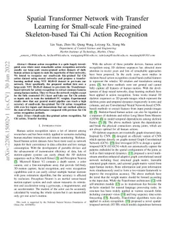Spatial Transformer Network with Transfer Learning for Small-scale
  Fine-grained Skeleton-based Tai Chi Action Recognition