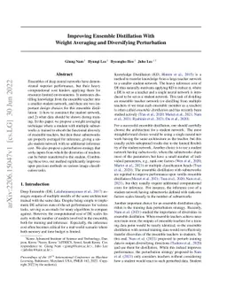 Improving Ensemble Distillation With Weight Averaging and Diversifying
  Perturbation