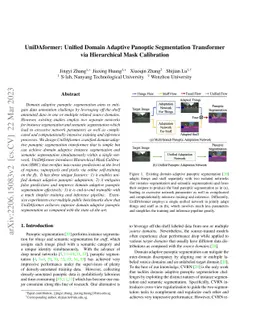 UniDAformer: Unified Domain Adaptive Panoptic Segmentation Transformer
  via Hierarchical Mask Calibration