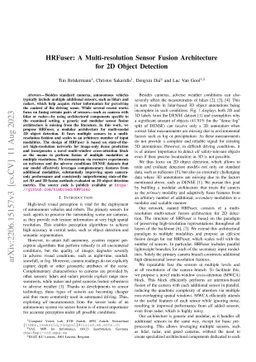 HRFuser: A Multi-resolution Sensor Fusion Architecture for 2D Object
  Detection