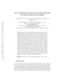 Out-of-Distribution Detection for Long-tailed and Fine-grained Skin
  Lesion Images