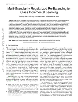 Multi-Granularity Regularized Re-Balancing for Class Incremental
  Learning
