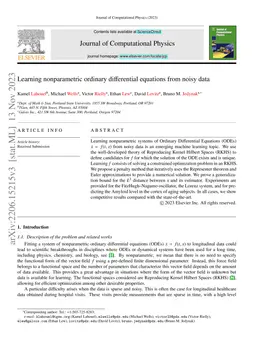 Learning nonparametric ordinary differential equations from noisy data