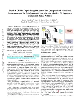 Depth-CUPRL: Depth-Imaged Contrastive Unsupervised Prioritized
  Representations in Reinforcement Learning for Mapless Navigation of Unmanned
  Aerial Vehicles