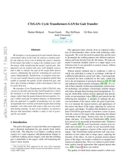 CTrGAN: Cycle Transformers GAN for Gait Transfer