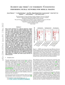 Augment like there's no tomorrow: Consistently performing neural
  networks for medical imaging