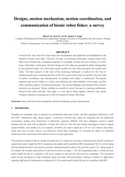 Designs, Motion Mechanism, Motion Coordination, and Communication of
  Bionic Robot Fishes: A Survey