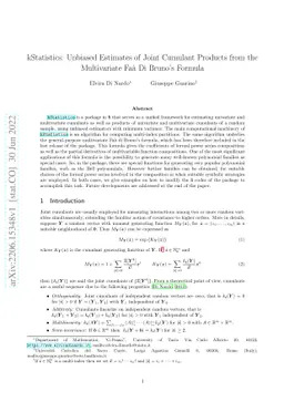 kStatistics: Unbiased Estimates of Joint Cumulant Products from the
  Multivariate Faà Di Bruno's Formula