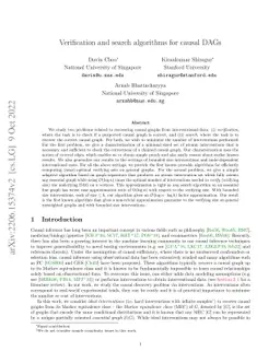 Verification and search algorithms for causal DAGs