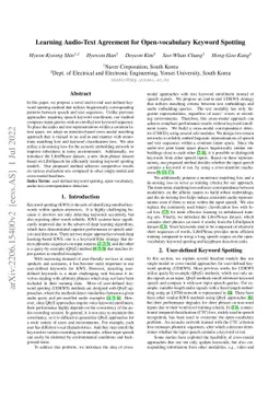 Learning Audio-Text Agreement for Open-vocabulary Keyword Spotting
