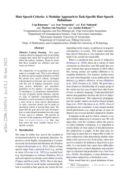 Hate Speech Criteria: A Modular Approach to Task-Specific Hate Speech
  Definitions