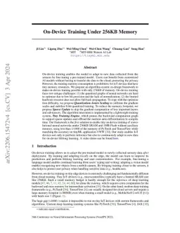 On-Device Training Under 256KB Memory