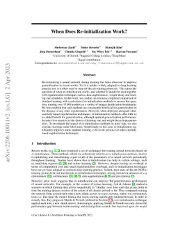 When Does Re-initialization Work?