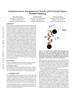 Intention-Aware Navigation in Crowds with Extended-Space POMDP Planning