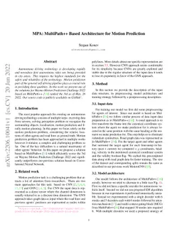MPA: MultiPath++ Based Architecture for Motion Prediction