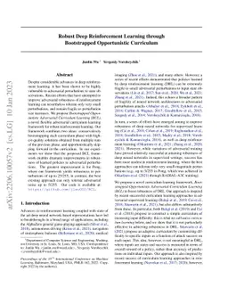 Robust Deep Reinforcement Learning through Bootstrapped Opportunistic
  Curriculum