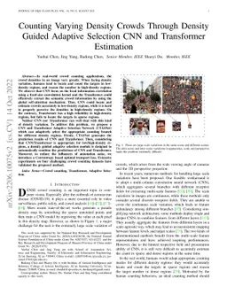 Counting Varying Density Crowds Through Density Guided Adaptive
  Selection CNN and Transformer Estimation