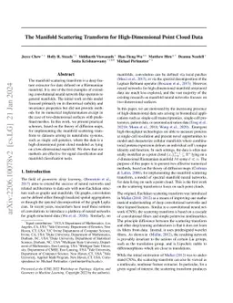The Manifold Scattering Transform for High-Dimensional Point Cloud Data