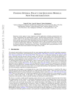 Finding Optimal Policy for Queueing Models: New Parameterization