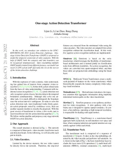 One-stage Action Detection Transformer